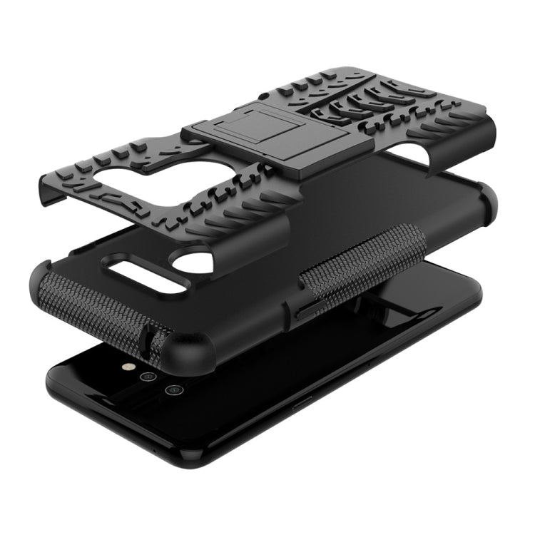 Tire Texture TPU+PC Shockproof Phone Case for LG G8 ThinQ, with Holder