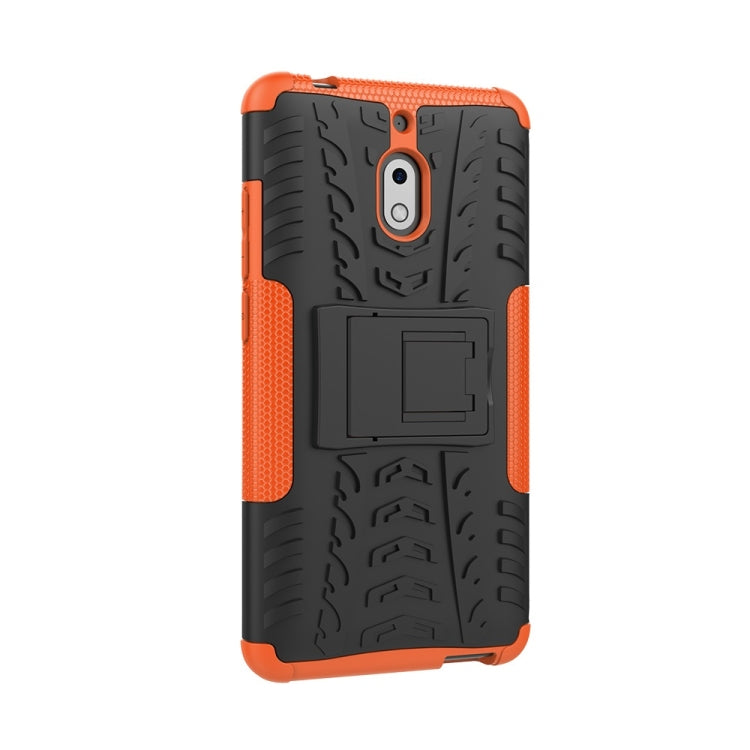Tire Texture TPU+PC Shockproof Phone Case for Nokia 2.1, with Holder