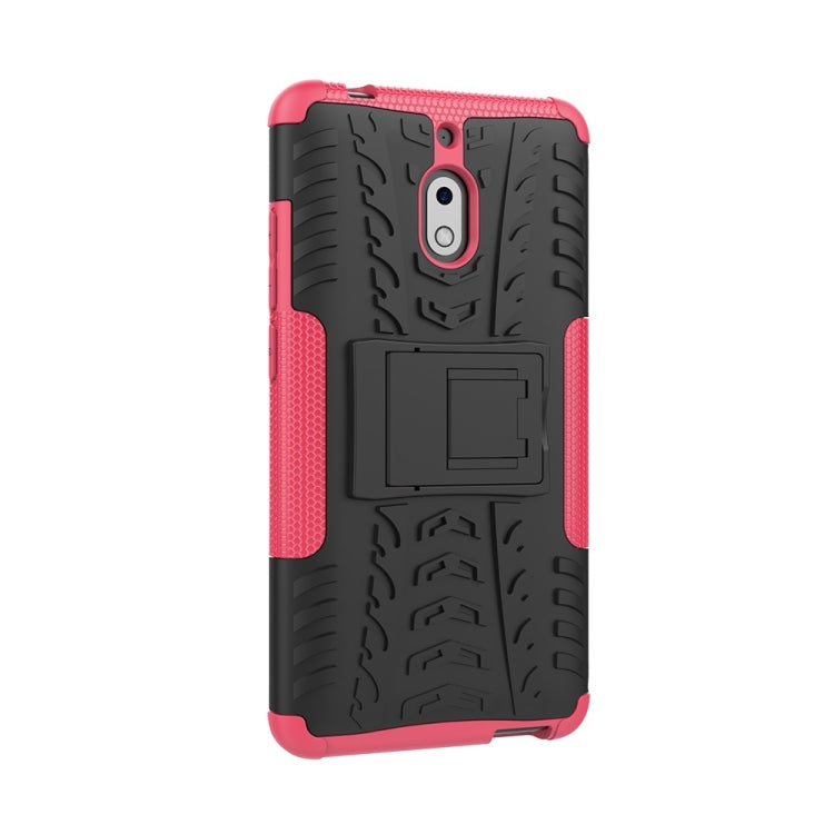 Tire Texture TPU+PC Shockproof Phone Case for Nokia 2.1, with Holder