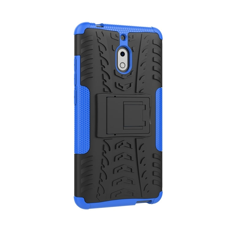 Tire Texture TPU+PC Shockproof Phone Case for Nokia 2.1, with Holder
