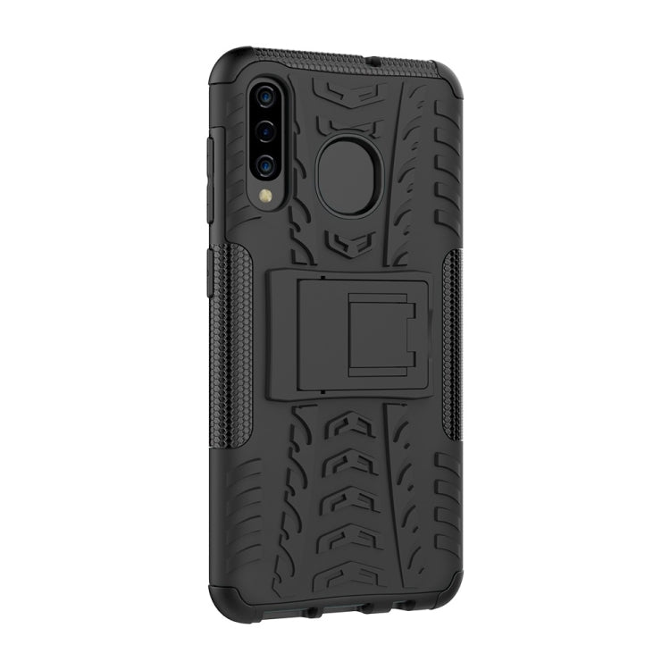 Tire Texture TPU+PC Shockproof Phone Case for Galaxy A50 / A20 / A30, with Holder