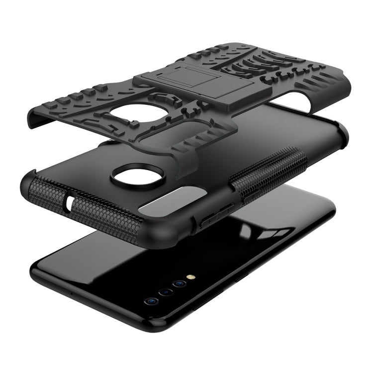 Tire Texture TPU+PC Shockproof Phone Case for Galaxy A50 / A20 / A30, with Holder