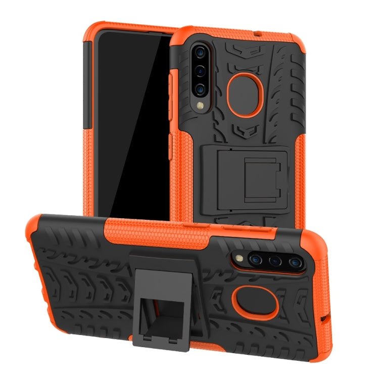 Tire Texture TPU+PC Shockproof Phone Case for Galaxy A50 / A20 / A30, with Holder