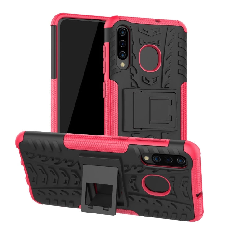 Tire Texture TPU+PC Shockproof Phone Case for Galaxy A50 / A20 / A30, with Holder
