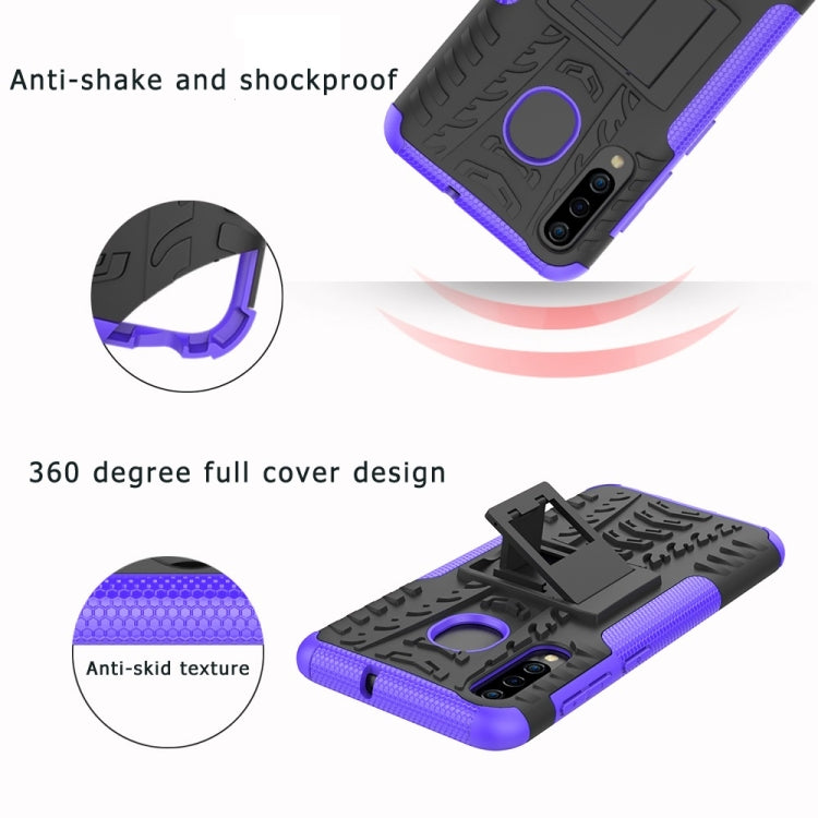 Tire Texture TPU+PC Shockproof Phone Case for Galaxy A50 / A20 / A30, with Holder