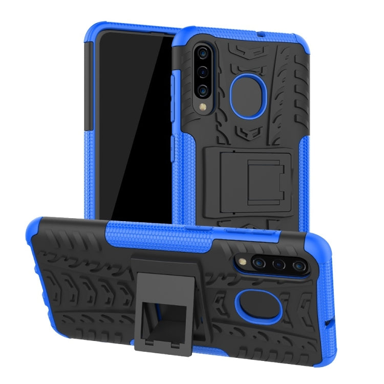 Tire Texture TPU+PC Shockproof Phone Case for Galaxy A50 / A20 / A30, with Holder