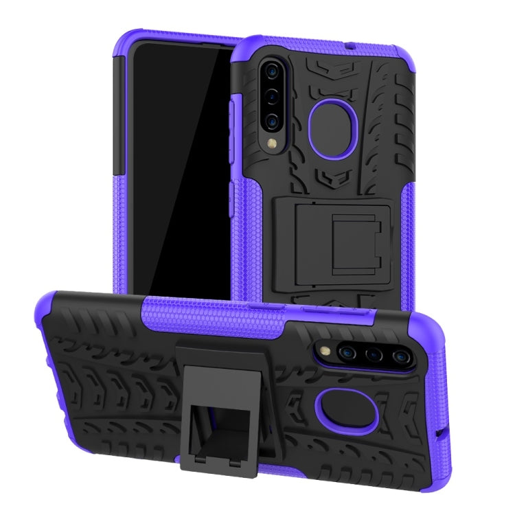 Tire Texture TPU+PC Shockproof Phone Case for Galaxy A50 / A20 / A30, with Holder