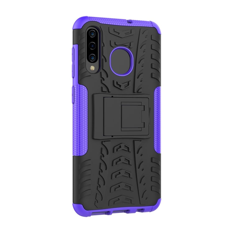 Tire Texture TPU+PC Shockproof Phone Case for Galaxy A50 / A20 / A30, with Holder