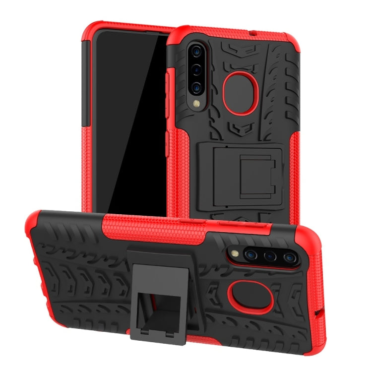 Tire Texture TPU+PC Shockproof Phone Case for Galaxy A50 / A20 / A30, with Holder