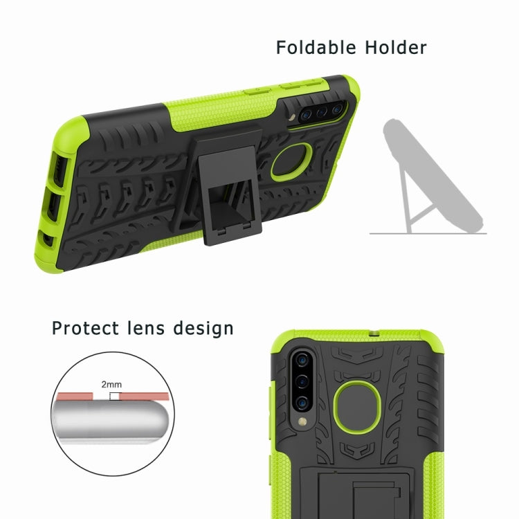 Tire Texture TPU+PC Shockproof Phone Case for Galaxy A50 / A20 / A30, with Holder