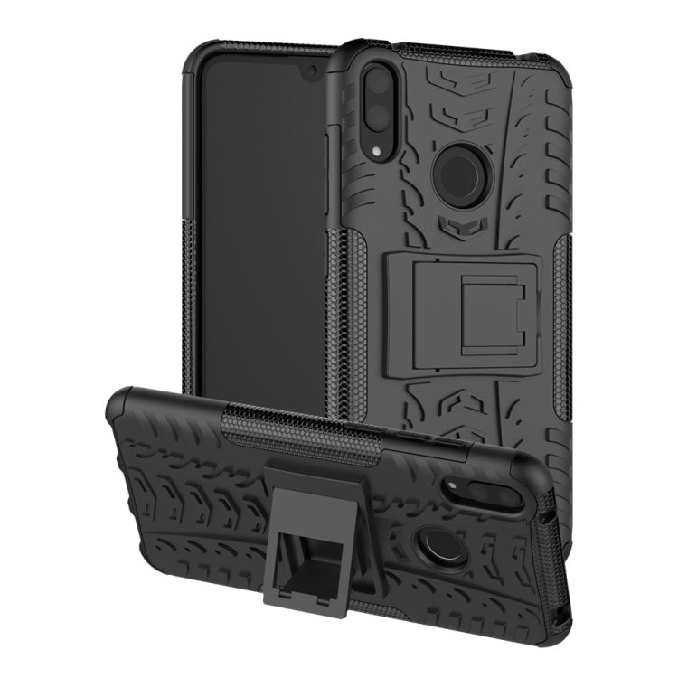 Tire Texture TPU+PC Shockproof Case for Huawei Y7 Pro 2019 / Enjoy 9, with Holder