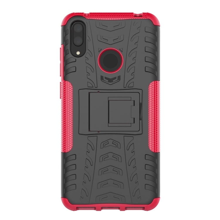 Tire Texture TPU+PC Shockproof Case for Huawei Y7 Pro 2019 / Enjoy 9, with Holder