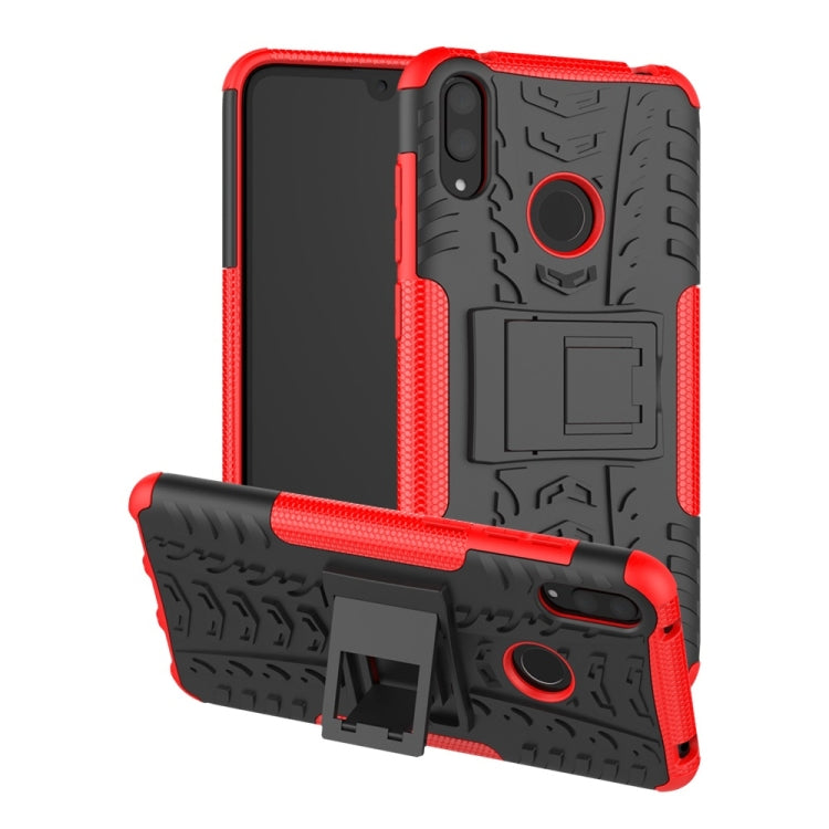 Tire Texture TPU+PC Shockproof Case for Huawei Y7 Pro 2019 / Enjoy 9, with Holder