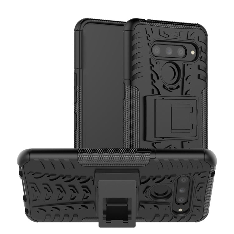 Tire Texture TPU+PC Shockproof Case for LG V50 ThinQ, with Holder