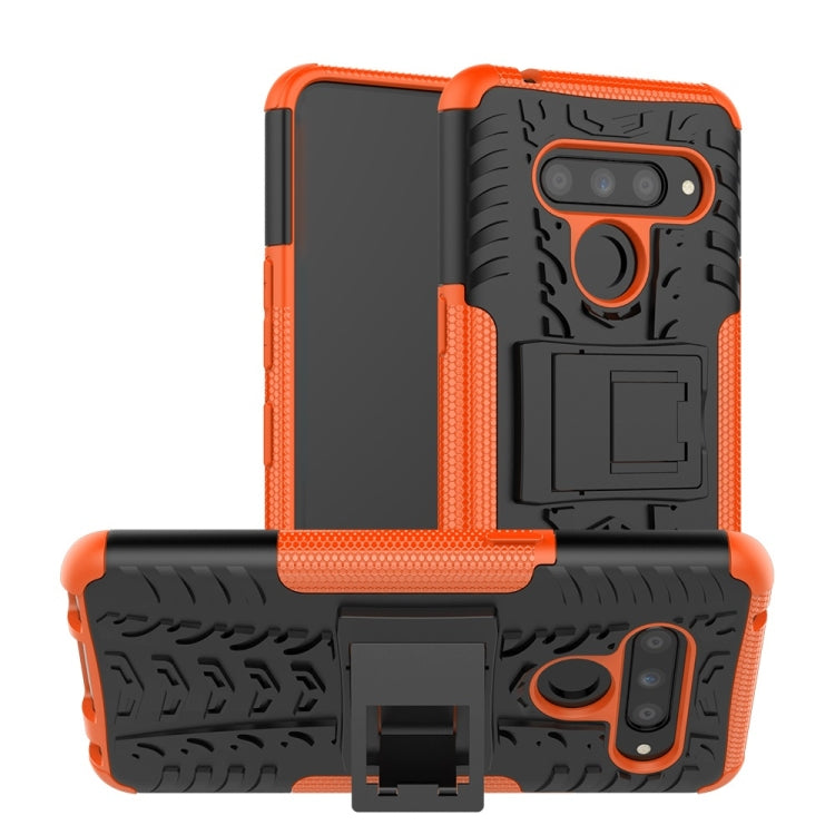 Tire Texture TPU+PC Shockproof Case for LG V50 ThinQ, with Holder