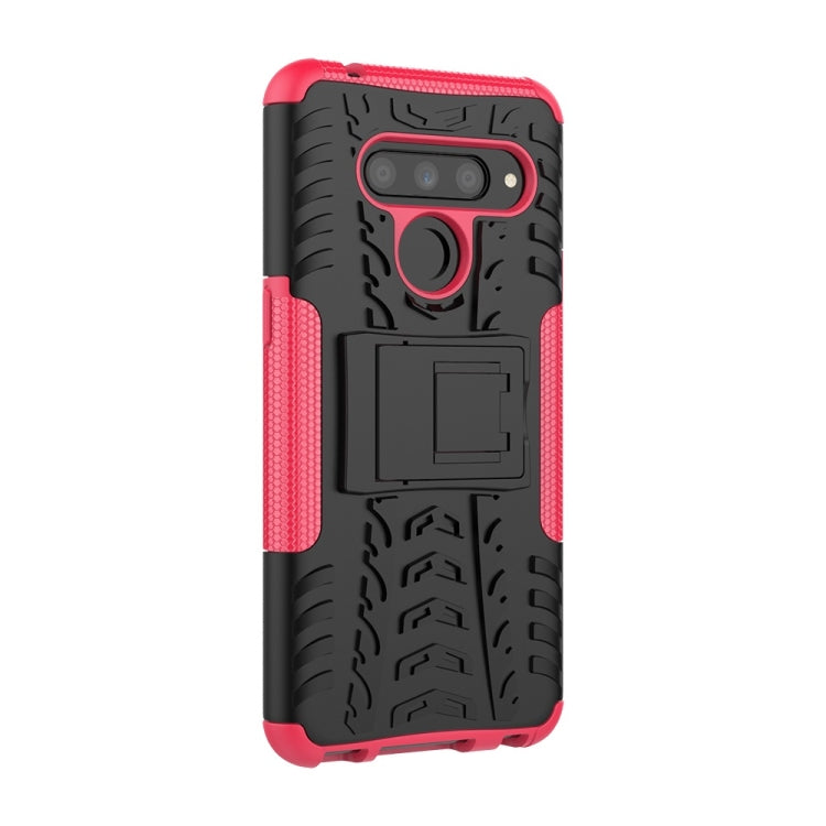 Tire Texture TPU+PC Shockproof Case for LG V50 ThinQ, with Holder