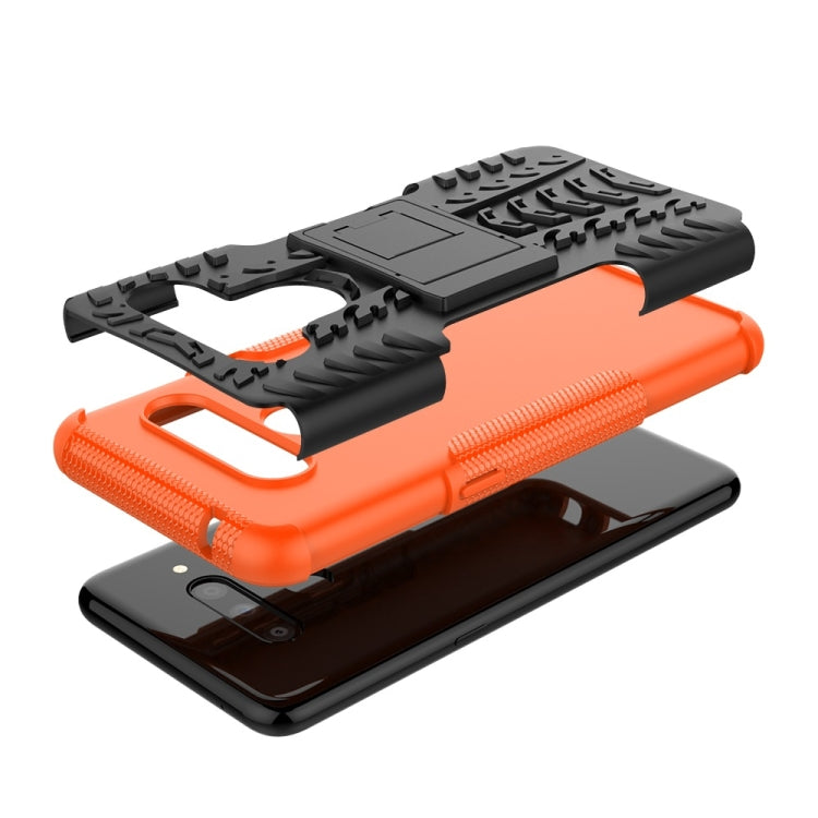 Tire Texture TPU+PC Shockproof Case for LG V50 ThinQ, with Holder