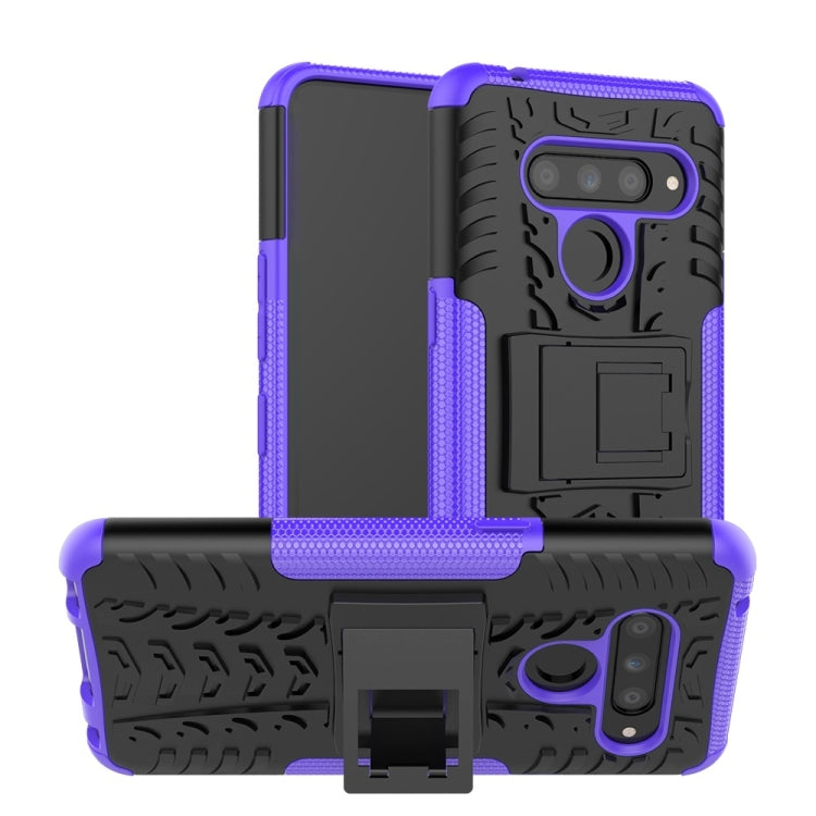 Tire Texture TPU+PC Shockproof Case for LG V50 ThinQ, with Holder