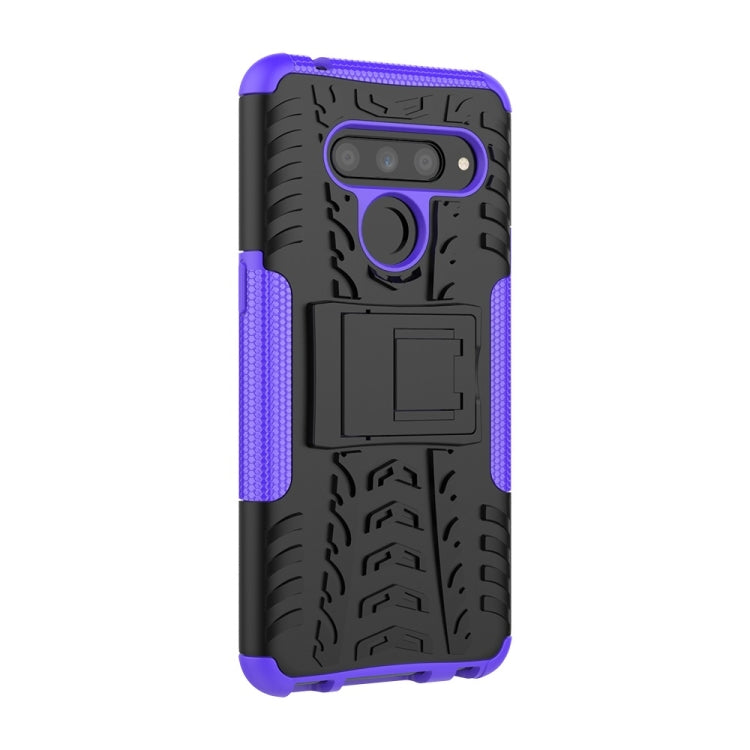 Tire Texture TPU+PC Shockproof Case for LG V50 ThinQ, with Holder