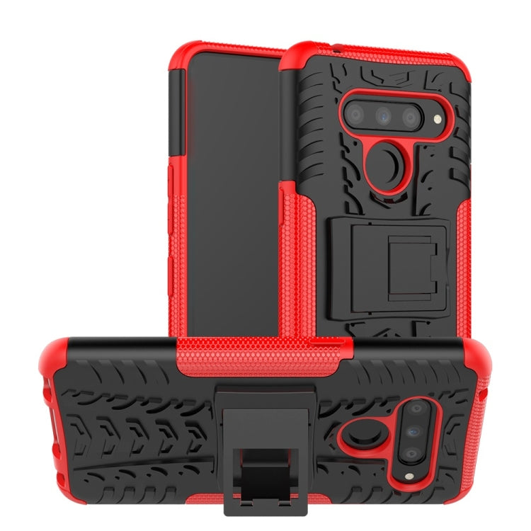 Tire Texture TPU+PC Shockproof Case for LG V50 ThinQ, with Holder