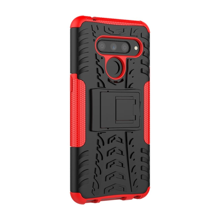Tire Texture TPU+PC Shockproof Case for LG V50 ThinQ, with Holder