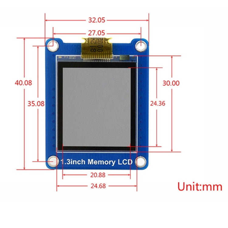 Waveshare 1.3 inch 144x168 Bicolor LCD with Embedded Memory, Low Power