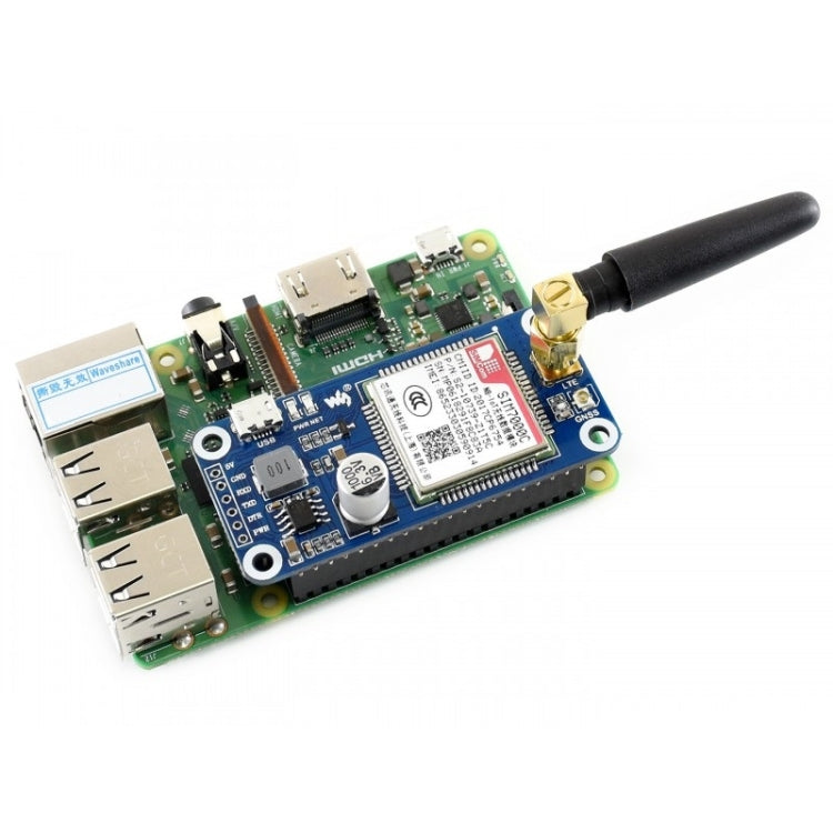 Waveshare NB-IoT / eMTC / EDGE / GPRS / GNSS HAT for Raspberry Pi, SIM7000C for Asia-Pacific Region