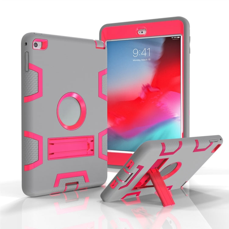 Contrast Color Silicone + PC Shockproof Case for iPad mini 5 / mini 4, with Holder