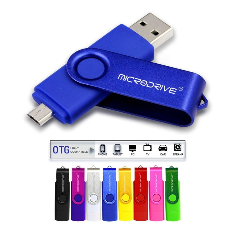 MicroDrive 16GB USB 2.0 Phone and Computer Dual-use Rotary OTG Metal U Disk