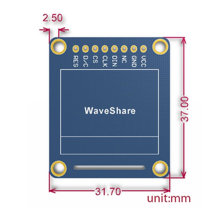 Waveshare 0.95 inch RGB OLED (B), SPI interface, Straight Vertical Pinheader