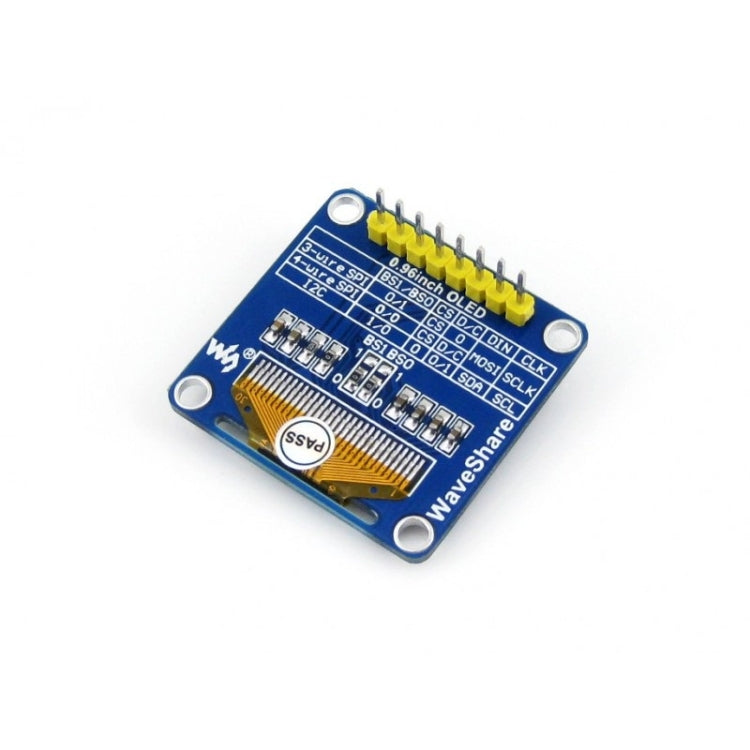 Waveshare 0.96 inch 128*64 OLED (B), SPI/I2C Interfaces, Straight Vertical Pinheader