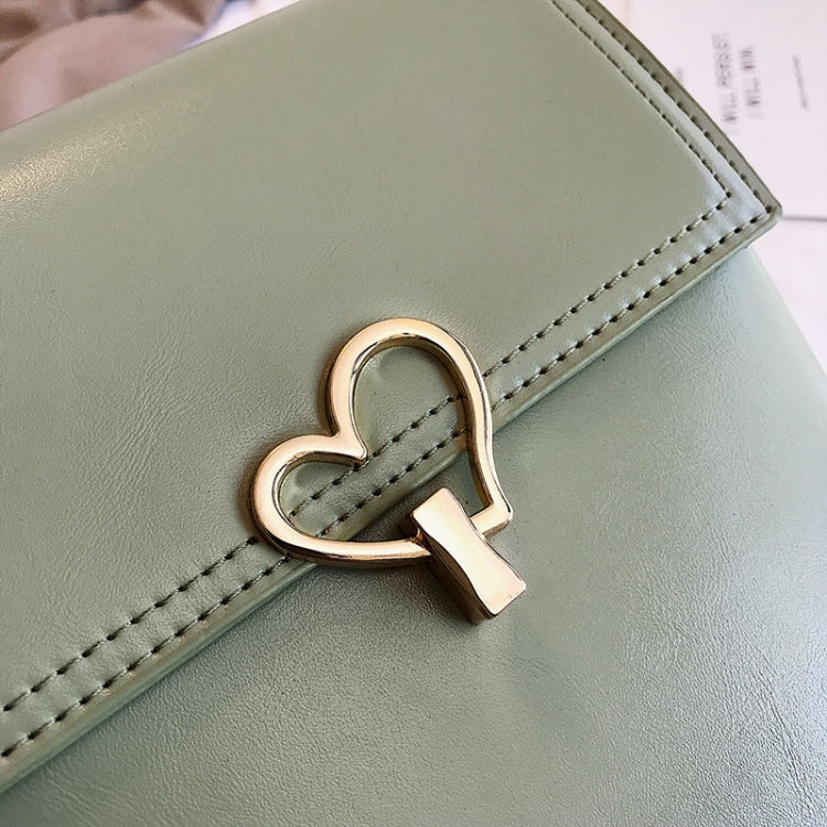 Heart Buckle PU Leather Single Shoulder Bag Ladies Handbag Messenger Bag