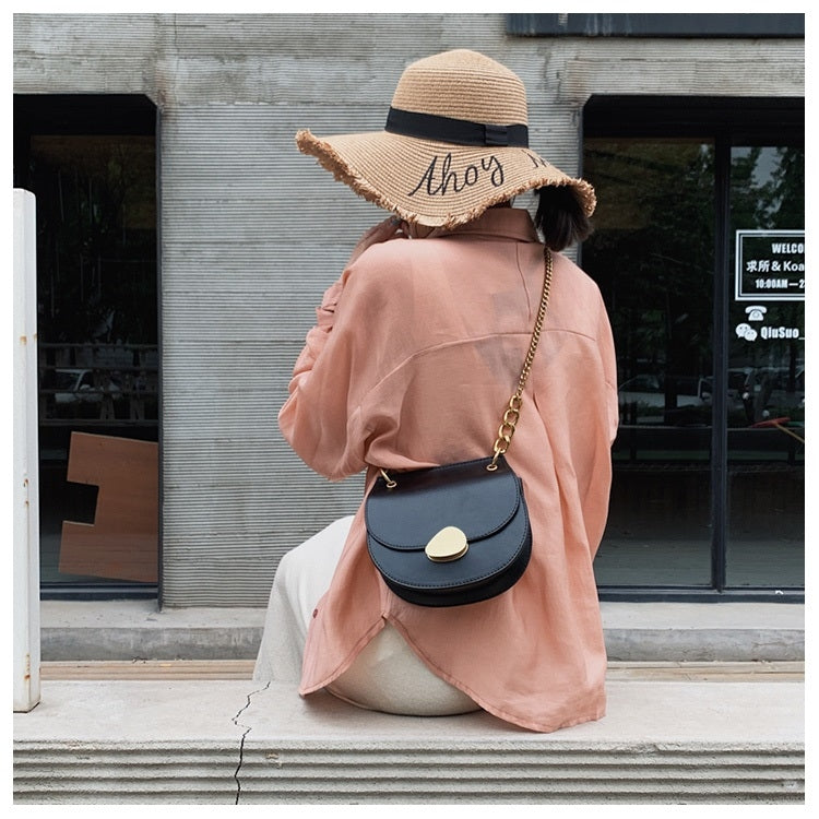 Magnetic Buckle PU Leather Chain Single Shoulder Bag Ladies Handbag Messenger Bag