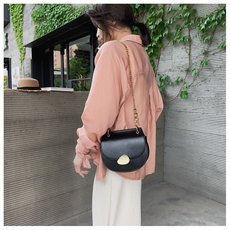 Magnetic Buckle PU Leather Chain Single Shoulder Bag Ladies Handbag Messenger Bag