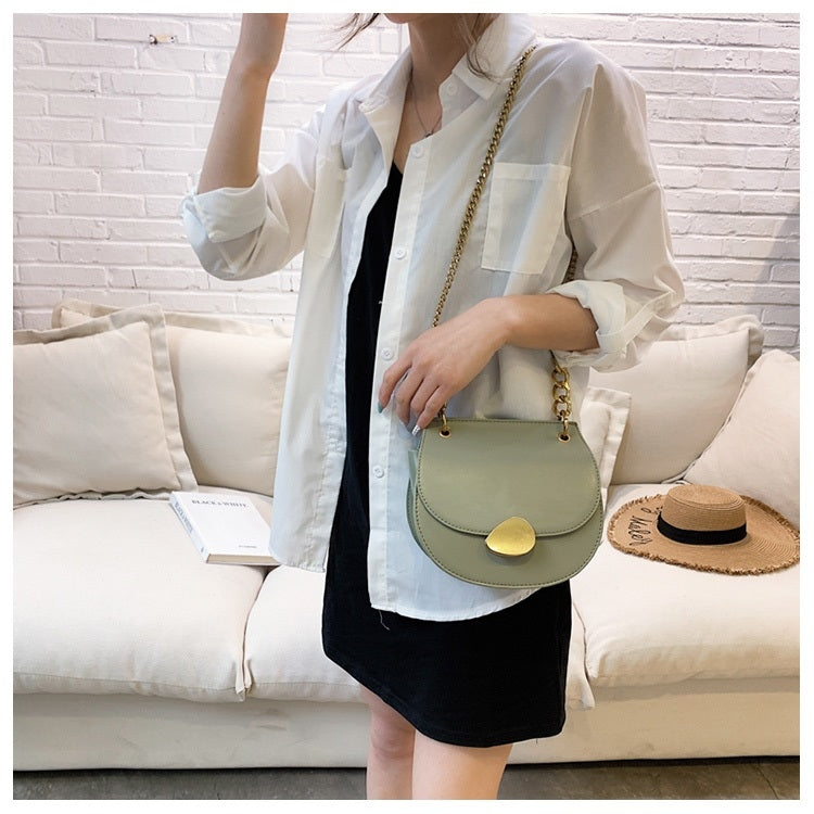 Magnetic Buckle PU Leather Chain Single Shoulder Bag Ladies Handbag Messenger Bag