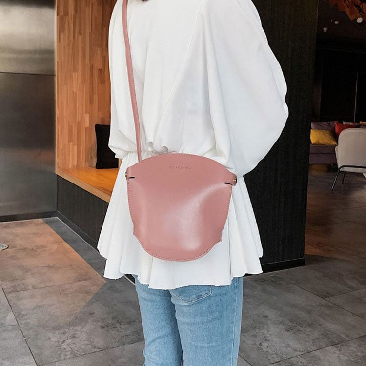 Magnetic Buckle Small Bucket Bag PU Leather Single Shoulder Bag Ladies Handbag Messenger Bag