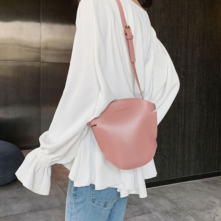 Magnetic Buckle Small Bucket Bag PU Leather Single Shoulder Bag Ladies Handbag Messenger Bag