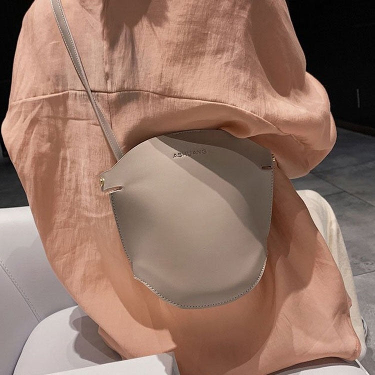 Magnetic Buckle Small Bucket Bag PU Leather Single Shoulder Bag Ladies Handbag Messenger Bag