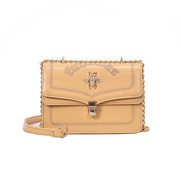 Bee Embroidery PU Leather Chain Single Shoulder Bag Ladies Handbag Messenger Bag