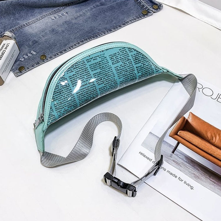 Fashion Newspaper Printing Plastic Transparent Jelly Waist Chest Bag Single Shoulder Bag Messenger Bag