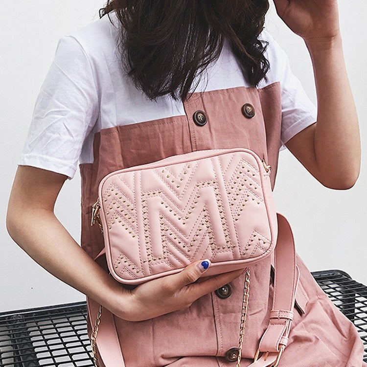 Rivet PU Leather Chain Single Shoulder Bag Waist Bag Messenger Bag