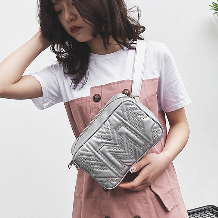 Rivet PU Leather Chain Single Shoulder Bag Waist Bag Messenger Bag