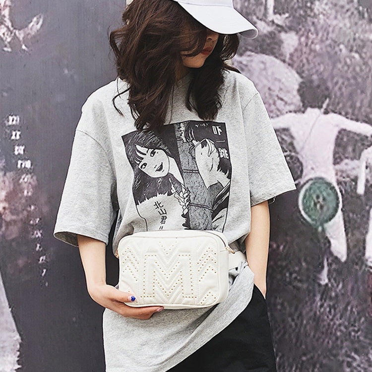 Rivet PU Leather Chain Single Shoulder Bag Waist Bag Messenger Bag