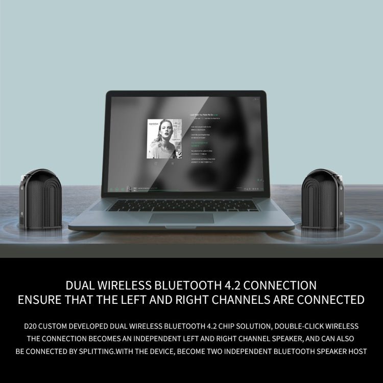 OVEVO D20 TWS Waterproof Magnetic Bluetooth Split Type Stereo Sound Quality Outdoor Portable Speaker