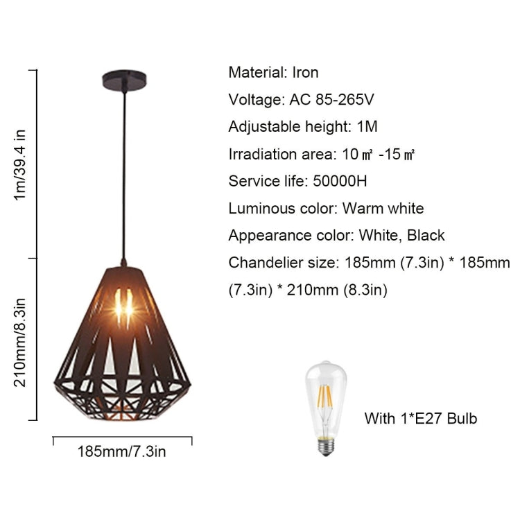 YWXLight Iron Industrial Hanging Lamp Living Room Bedroom Kitchen Creative Chandelier