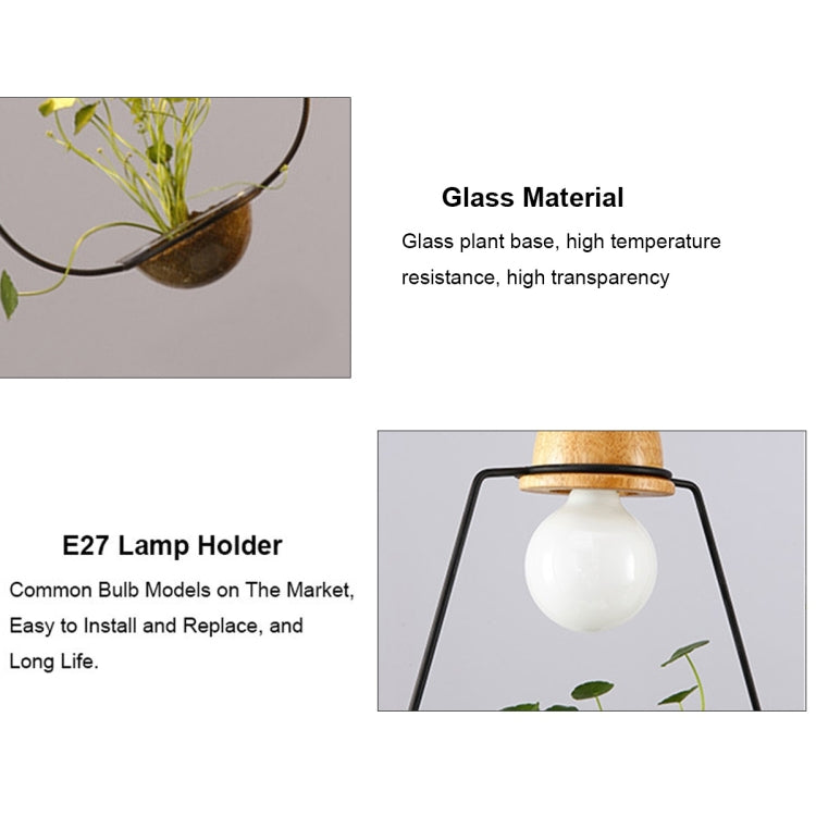Wrought Iron Plant Flower Decoration Glass pendant Lamp Ceiling Lamp Droplight for Restaurant Pub Cafe House Garden