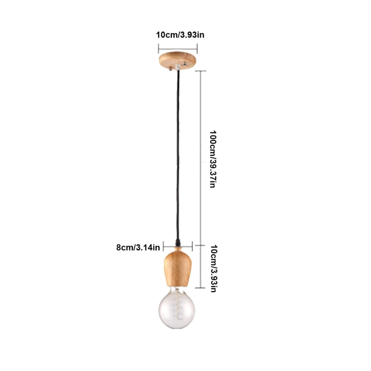 Natural Solid Wood Glass Pendant Lamp Ceiling Lamp for Bedroom Living Room Study Dining Room