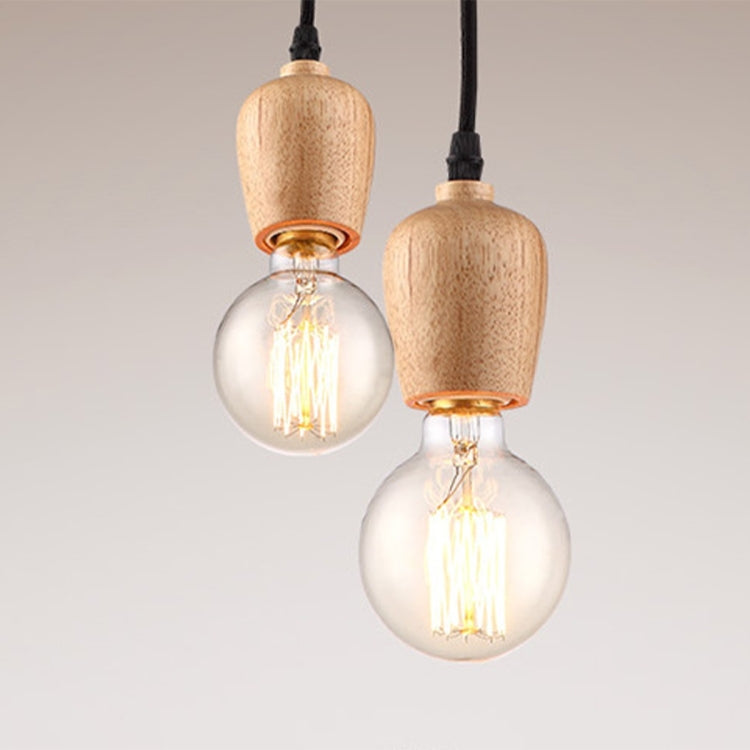 Natural Solid Wood Glass Pendant Lamp Ceiling Lamp for Bedroom Living Room Study Dining Room