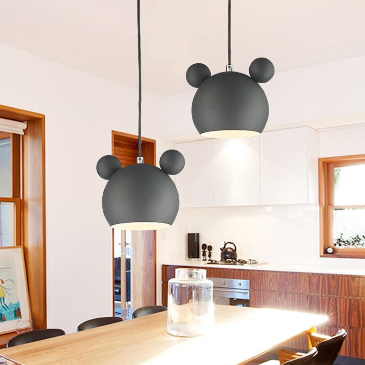 Wrought Iron Cartoon Mickey Pendant Lamp Ceiling Lamp for Children's Bedroom Living Room Study Dining Room