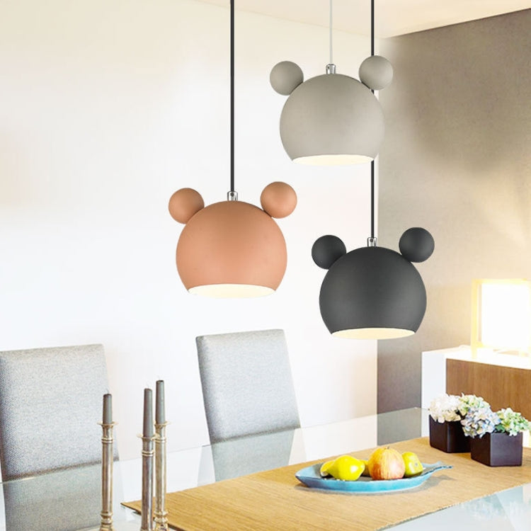 Wrought Iron Cartoon Mickey Pendant Lamp Ceiling Lamp for Children's Bedroom Living Room Study Dining Room